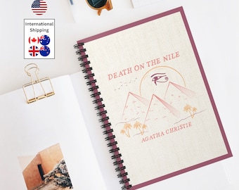 Agatha Christie Death On The Nile 6" x 8" Ruled Line Spiral Notebook | Agatha Christie Spiral Notebook | Agatha Christie Notebook | Mystery