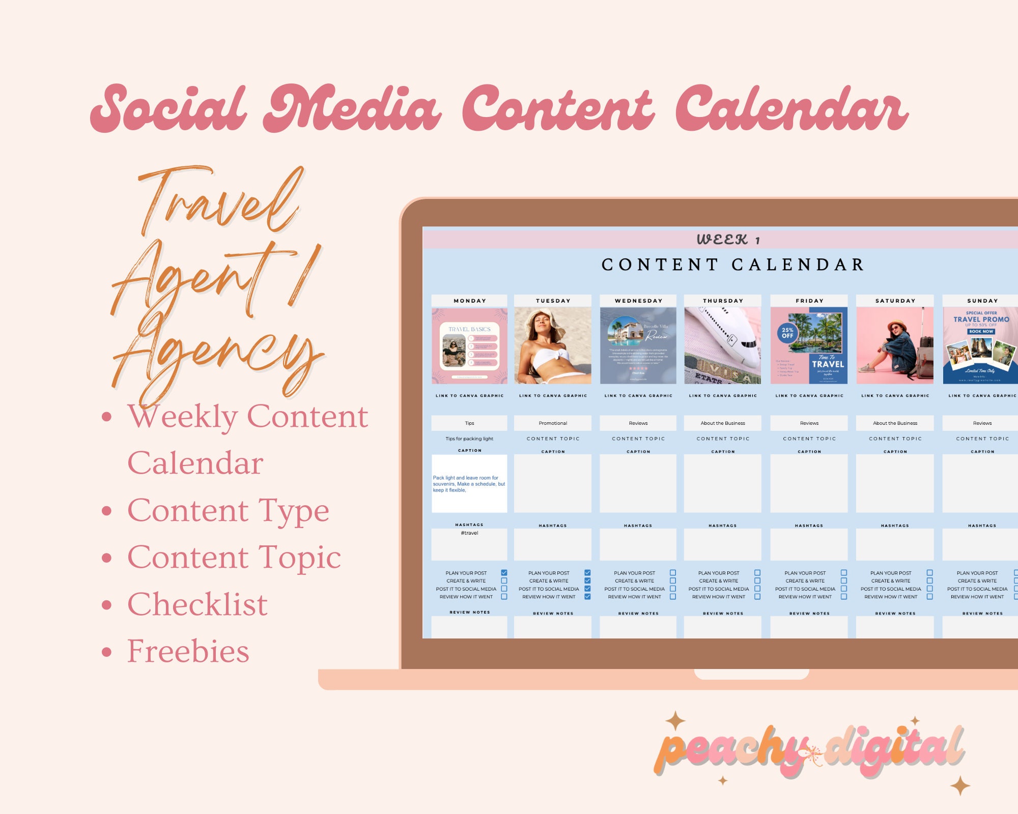 2023 Travel Social Media Planner Social Media Content Calendar Travel  Agency Social Media Tracker Post Ideas Travel Agent Travel - Etsy