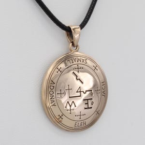 Archangel Samael Sigil Pendant | Bronze Samael Seal Necklace | Justice & Strength Amulet | Divine Warrior Talisman for Men or Women