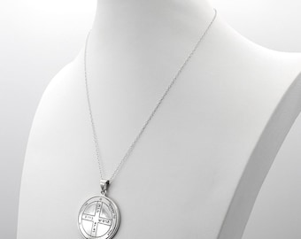 Sixth Pentacle of Jupiter Pendant - Sterling Silver Key of Solomon Seal Sigil Necklace - Planetary Talisman Protection Amulet Jewelry