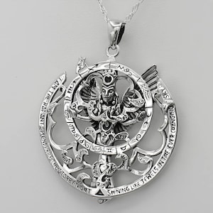 Inanna Pendant - Ishtar Necklace - Large Sterling Silver Queen of Heaven Necklace - Goddess of Love and War - Dryad Design Jewelry