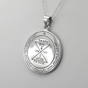 Colar com Pingente do Terceiro Pentáculo de Vênus - Selo da Chave de Salomão em Prata de Lei - Talismã Planetário para Amuleto do Amor