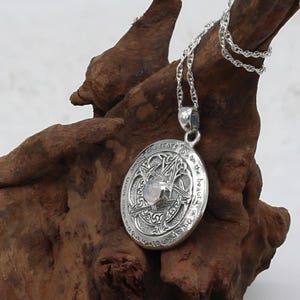 Silver Moon Pentacle Pendant Witch Necklace for Protection