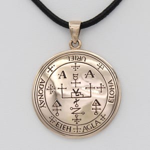 Archangel Uriel Seal Pendant - Bronze Archangel Uriel Sigil Necklace - Seal of Divine Wisdom Amulet - Archangel of Knowledge Talisman