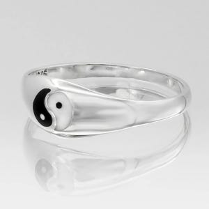 Yin Yan Ring Sizes 2-9 | .925 Sterling Silver Thin Balance Jewelry