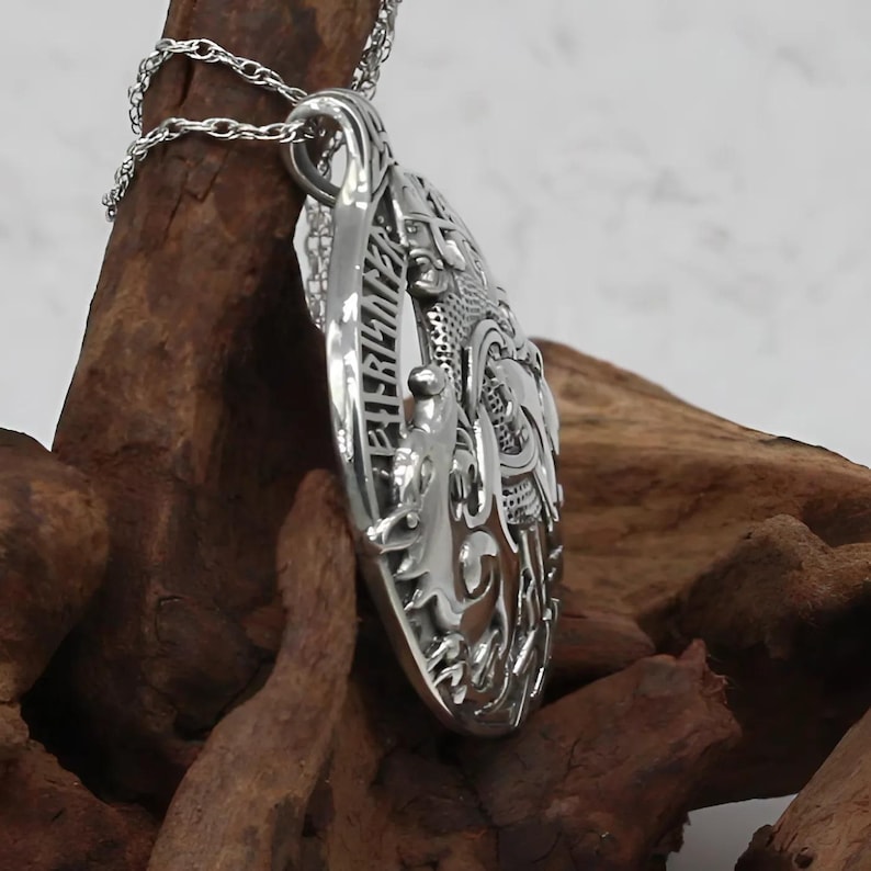 Silver Tyr Pendant Necklace - Norse Pagan God Jewelry