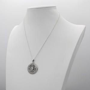 Sterling Silver Moon Pentacle Pentagram Pendant Necklace Wiccan Witch Jewelry