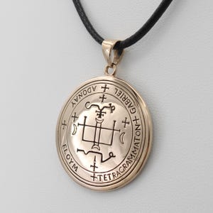 Erzengel Gabriel Sigil Halskette - Bronze-Erzengel Siegel Anhänger - Grimoire von Armadel Engel Gabriel Schmuck - Schutztalisman