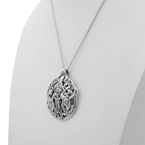Sterling Silver Norse Viking God Tyr Pendant Necklace
