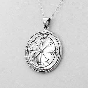 Second Pentacle of the Sun Pendant Necklace - Sterling Silver Key of Solomon Seal Sigil - Planetary Talisman of Protection Amulet
