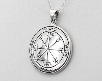 Second Pentacle of the Sun Pendant Necklace - Sterling Silver Key of Solomon Seal Sigil - Planetary Talisman of Protection Amulet