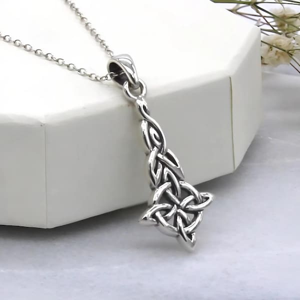 Stainless Steel Witch Pendant Necklace with Garnet and Tiger Eye Crystal