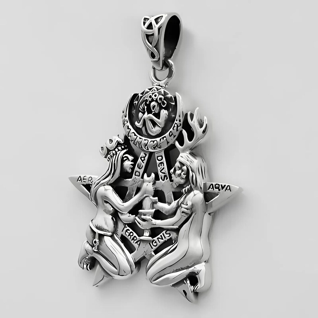 Great Rite God and Goddess Pendant - Great Rite Ritual Necklace - .925 Sterling ...