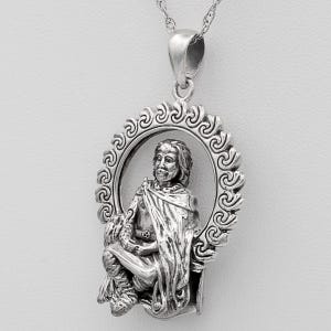Pagan God Lugh Necklace Amulet - Sterling Silver Celtic Sun God Pendant - Lugh Jewelry - Wiccan Pagan God of the Sun, Justice and Harvest