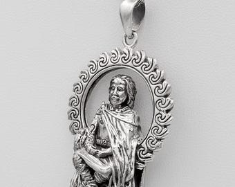 Pagan God Lugh Necklace Amulet - Sterling Silver Celtic Sun God Pendant - Lugh Jewelry - Wiccan Pagan God of the Sun, Justice and Harvest