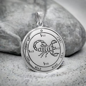 Pingente do Quinto Pentáculo de Marte - Colar com Sigilo do Selo da Chave de Salomão em Prata de Lei - Amuleto Talismã Planetário de Proteção Espiritual