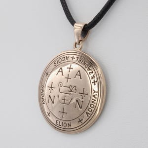 Archangel Zadkiel Sigil Necklace - Bronze Archangel Sigil Pendant - Grimoire of Armadel Angel Seal Jewelry - Archangel of Mercy Talisman