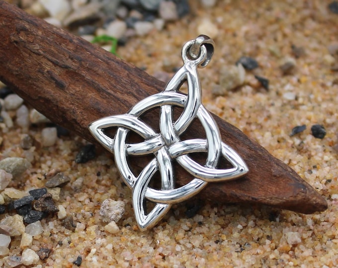 Witches Knot Necklace - 925 Sterling Silver Witch Protection Pendant Jewelry