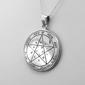 Second Pentacle of Venus Pendant Necklace - Sterling Silver Key of Solomon Seal Sigil - Planetary Talisman for Honor and Love Amulet