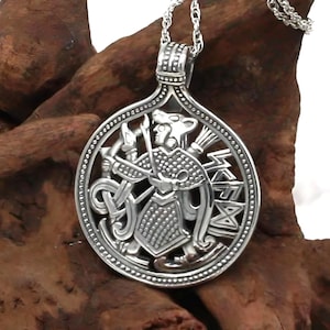 Skadi Pendant - Large Norse Goddess of Winter Skadi Necklace - 925 Sterling Silver Viking Archery Jewelry for Men & Women