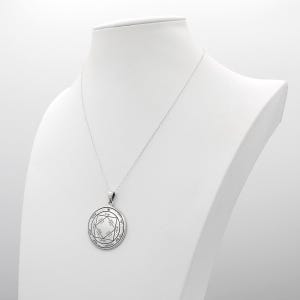 Third Pentacle of the Sun Pendant Necklace - Sterling Silver Key of Solomon Seal Sigil - Planetary Talisman of Success and Prosperity Amulet
