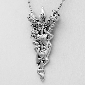 Fenrir Necklace - Large .925 Sterling Silver Fenris Wolf Pendant - Norse Viking Berserker Jewelry for Men or Women