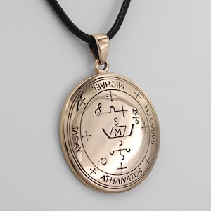 Archangel Michael Sigil Necklace - Bronze Archangel Sigil Pendant - Grimoire of Armadel Angel Seal Jewelry - Archangel Protection Talisman