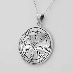 Fourth Pentacle of the Sun Pendant Necklace - Sterling Silver Key of Solomon Seal Sigil - Planetary Talisman for Truth and Awareness Amulet