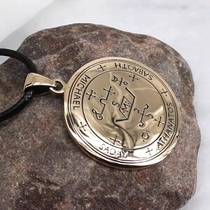Michael Sigil Amulet Pendant Necklace - Solid Bronze
