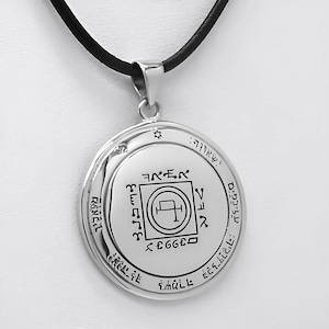 Fifth Pentacle of the Sun Pendant Necklace - Sterling Silver Key of Solomon Seal Sigil - Planetary Talisman for Protection in Travel Amulet