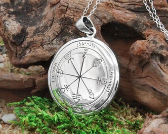 First Pentacle of Venus Pendant - Sterling Silver Key of Solomon Sigil Necklace - King Solomon Planetary Seals Love Talisman Amulet
