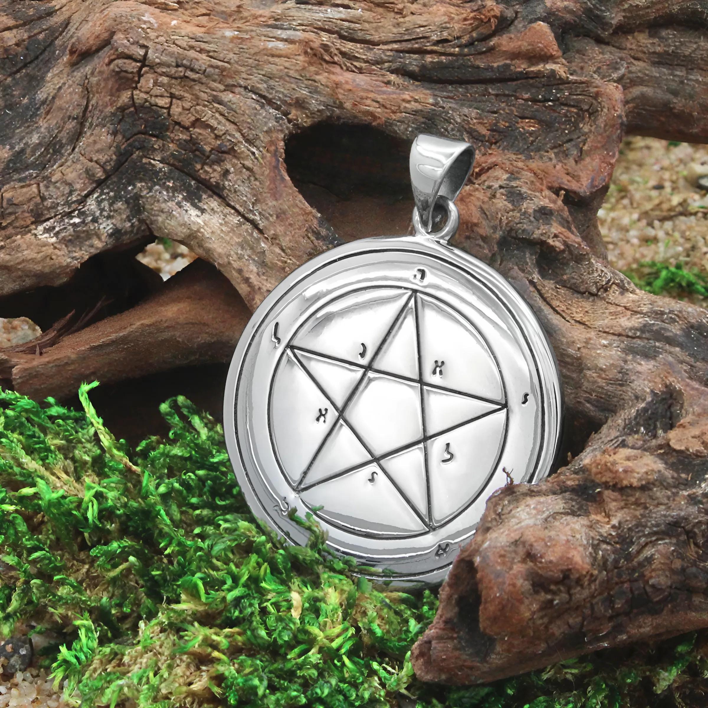 Soloman Rune First Pentacle of Mercury Pendant - Sterling Silver Key of Solomon ...