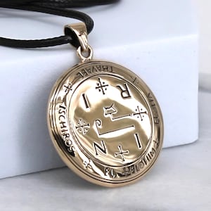Archangel Thavael Sigil Pendant | Bronze Thavael Seal Necklace | Divine Will & Fire Amulet | Esoteric Protection Talisman