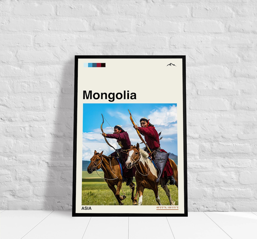 Mongolia Poster Mongolia Travel Poster Mongolia Print - Etsy