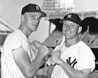 BASEBALL LEGENDS Mickey Mantle and Roger Maris Glossy 8x10 or 11x14 Photo New York Yankees Print MLB Poster