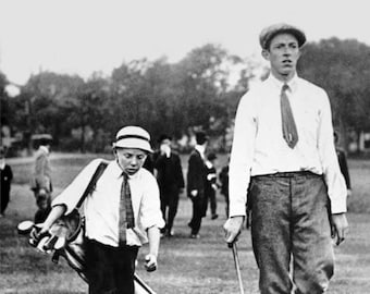 Golf Amateur FRANCIS OUIMET and Caddy Glossy 8x10 or 11x14 Photo Eddie Lowery Print US Open Poster