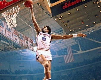 Basketball Legend JULIUS 'Dr J' ERVING Glossy 8x10 or 11x14 Photo Philadelphia 76ers Print