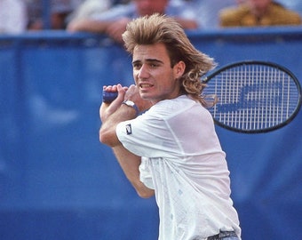 Tennis Legend ANDRE AGASSI Glossy 8x10 or 11x14 Photo US Open Print Poster