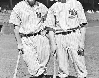 BASEBALL LEGENDS Lou Gehrig and Joe Dimaggio Glossy 8x10 or 11x14 Photo New York Yankees Print Hall of Fame Poster