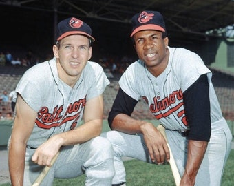 Hall of Famers Brooks Robinson and Frank Robinson Glossy 8x10 or 11x14 Photo Baltimore Orioles Print Baseball Poster