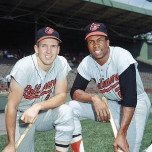 Hall of Famers Brooks Robinson and Frank Robinson Glossy 8x10 or 11x14 Photo Baltimore Orioles Print Baseball Poster