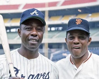 BASEBALL LEGENDS Hank Aaron & Willie Mays Glossy 8x10 or 11x14 Photo Atlanta Braves Print Baseball Poster