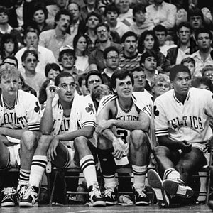 LEYENDAS DE LOS BOSTON CELTICS, fotografía brillante de 8 x 10, póster de béisbol con impresión de Larry Bird y Kevin McHale