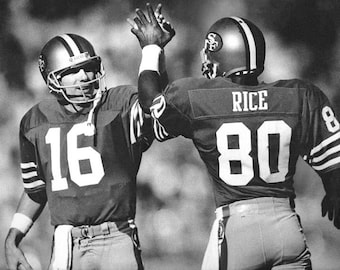 San Francisco 49ers JERRY RICE & Joe Montana Glossy 8x10 or 11x14 Photo Print Football Poster