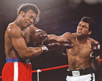 1974 Heavyweight Boxers MUHAMMAD ALI vs George Foreman Glossy 8x10 or 11x14 Photo Print Championship Match Poster