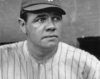 Babe Ruth Glossy Photo Print: New York Yankees, Baseball Legend