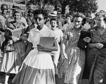 1957 Civil Rights ELIZABETH ECKFORD Glossy 8x10 or 11x14 Photo Little Rock School Print Black History Poster