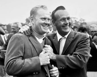 1965 Golf Legends Arnold Palmer & Jack Nicklaus Glossy 16X20 Photo MASTERS Print Green Jacket Poster