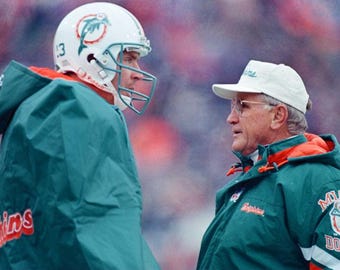 Miami Dolphins DAN MARINO and Don Shula Glossy 8x10 or 11x14 Photo Print Football Poster