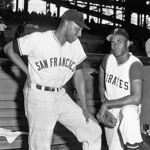 Baseball Legends Willie McCovey and Roberto Clemente Glossy 8x10 or 11x14 Photo Giants and Pirates Print Poster